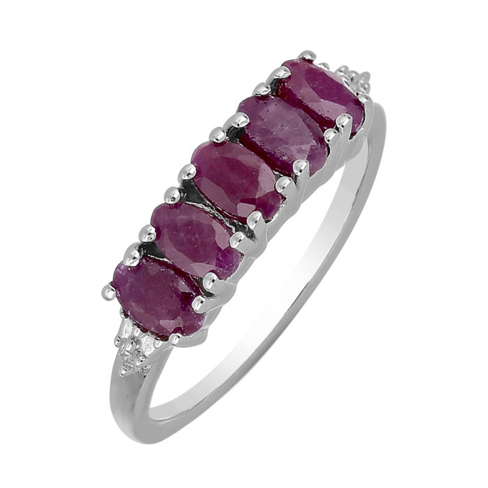 Inel argint eternity cu 5 pietre de rubin - IVA0099 [1]