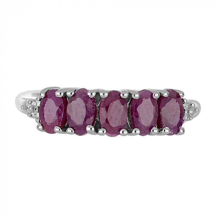 Inel argint eternity cu 5 pietre de rubin - IVA0099 [3]