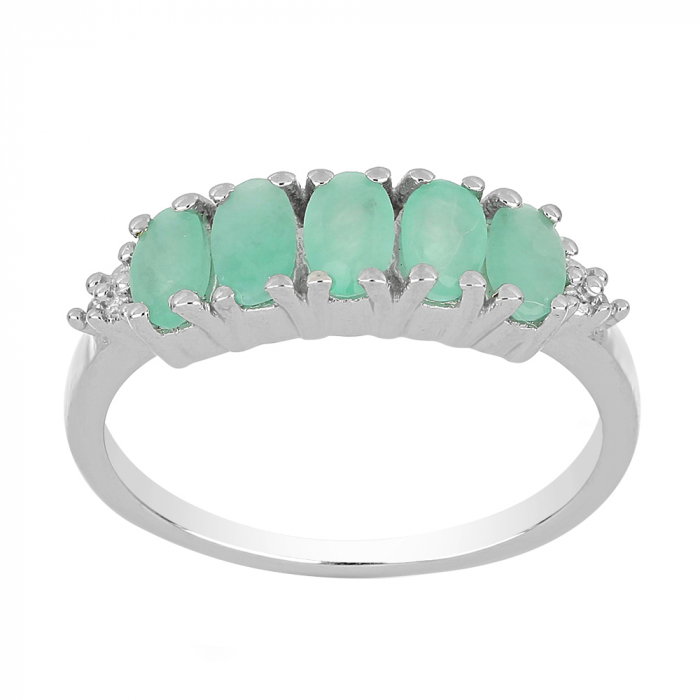 Inel argint eternity cu 5 pietre de smarald - IVA0098 [2]