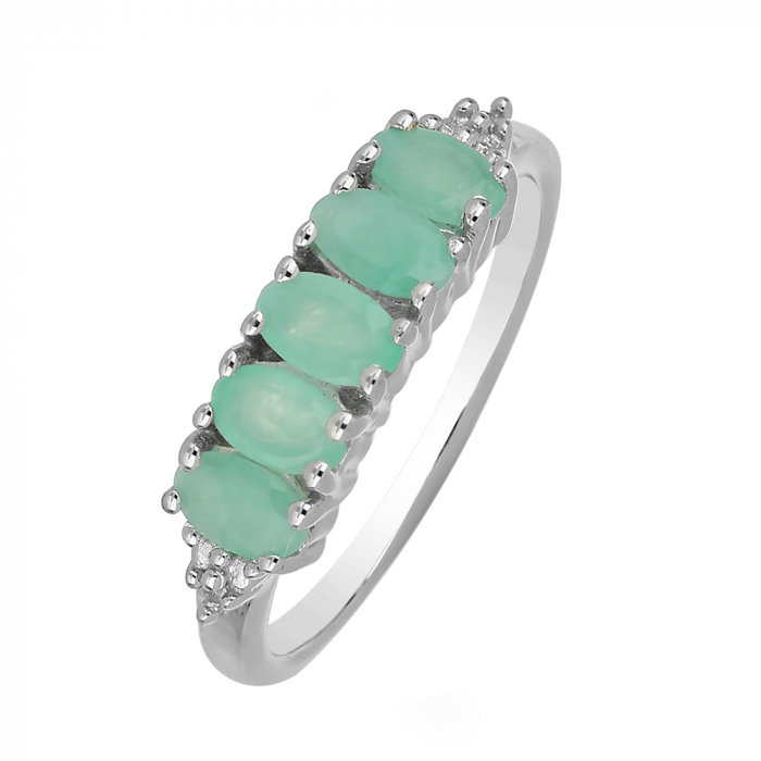 Inel argint eternity cu 5 pietre de smarald - IVA0098 [1]