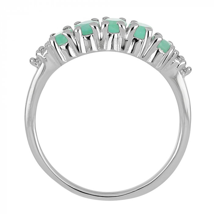 Inel argint eternity cu 5 pietre de smarald - IVA0098 [4]