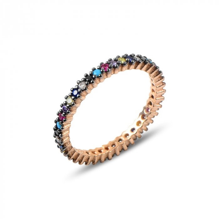 Inel argint Eternity cu un rand de zirconii mixte [2]