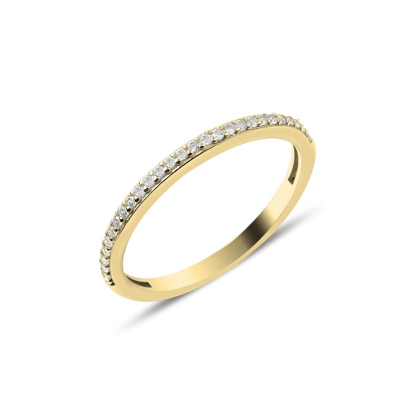 Inel argint Eternity cu zirconii albe, placat cu aur [1]