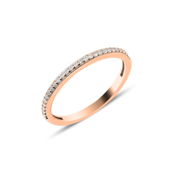 Inel argint Eternity cu zirconii albe, placat cu aur roz [1]