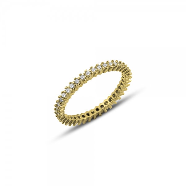 Inel argint Eternity cu zirconii, placat cu aur [1]