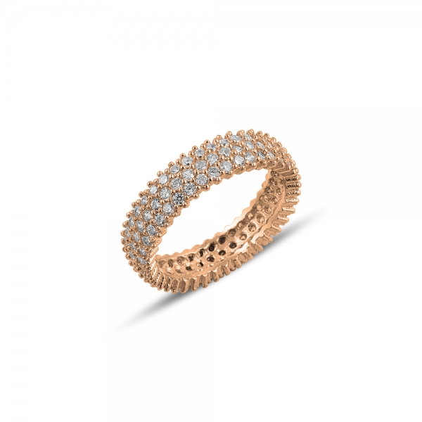 Inel argint Eternity cu zirconii, placat cu aur roz [1]