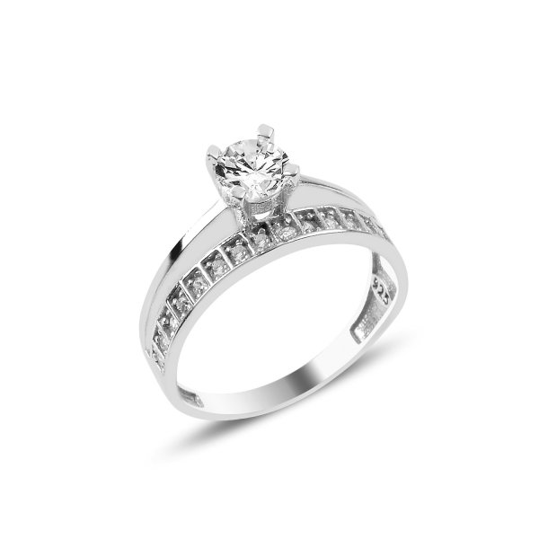 Inel argint Eternity & Solitaire cu un rand de zirconii [3]
