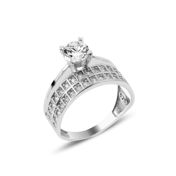 Inel argint Eternity & Solitaire cu zirconii [1]