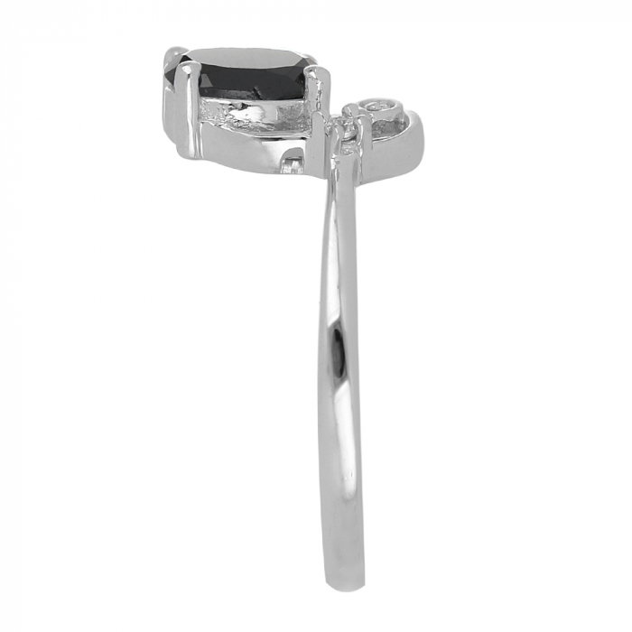 Inel argint floare cu onix si cristale de zirconiu alb - IVA0091 [5]