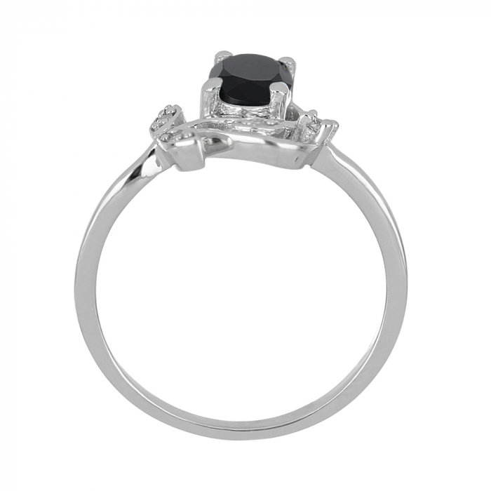 Inel argint floare cu onix si cristale de zirconiu alb - IVA0091 [4]