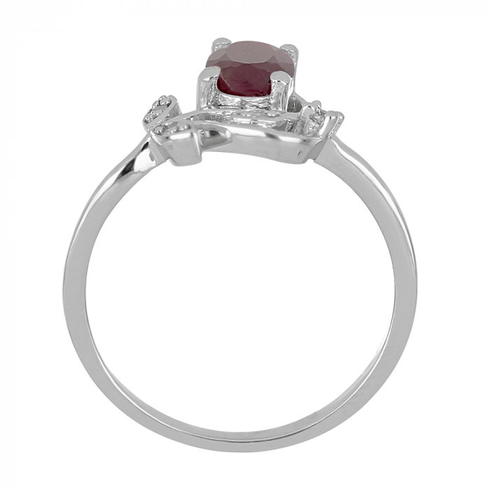 Inel argint floare cu rubin si zirconiu alb - IVA0092 [4]
