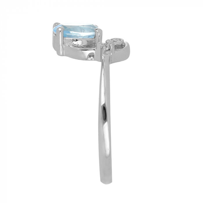 Inel argint floare cu topaz si cristale de zirconiu alb - IVA0093 [5]