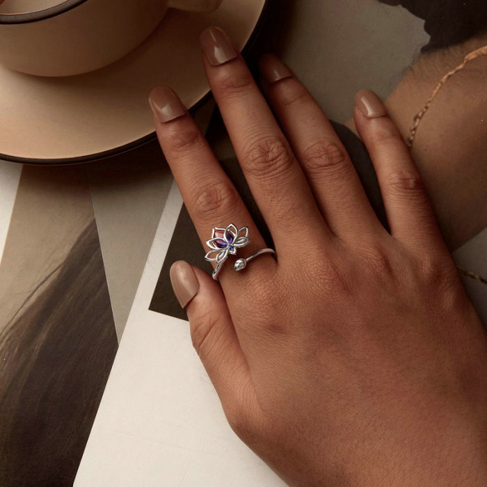 Inel argint floare de lotus [2]