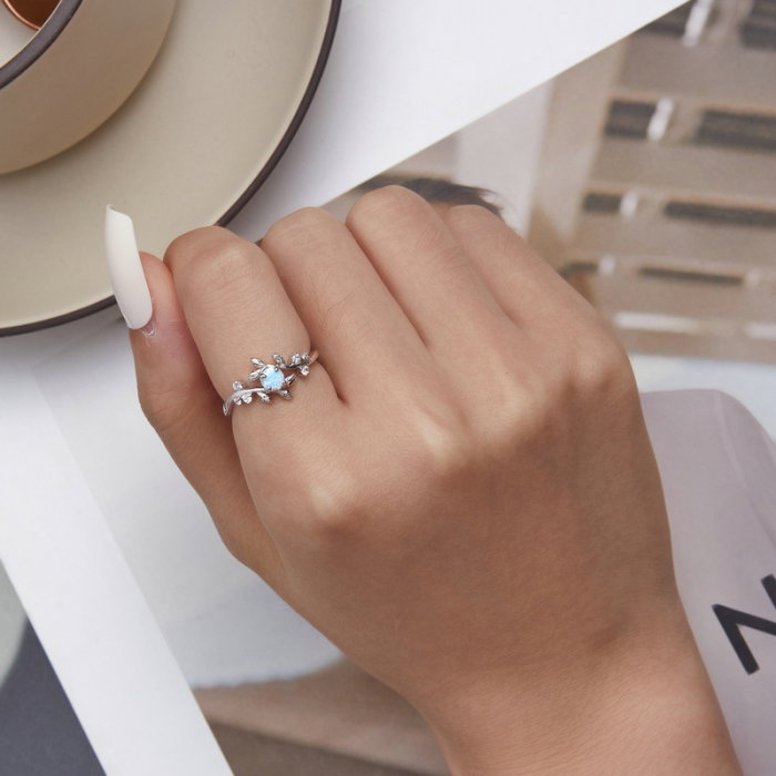 Inel argint floare de opal [7]