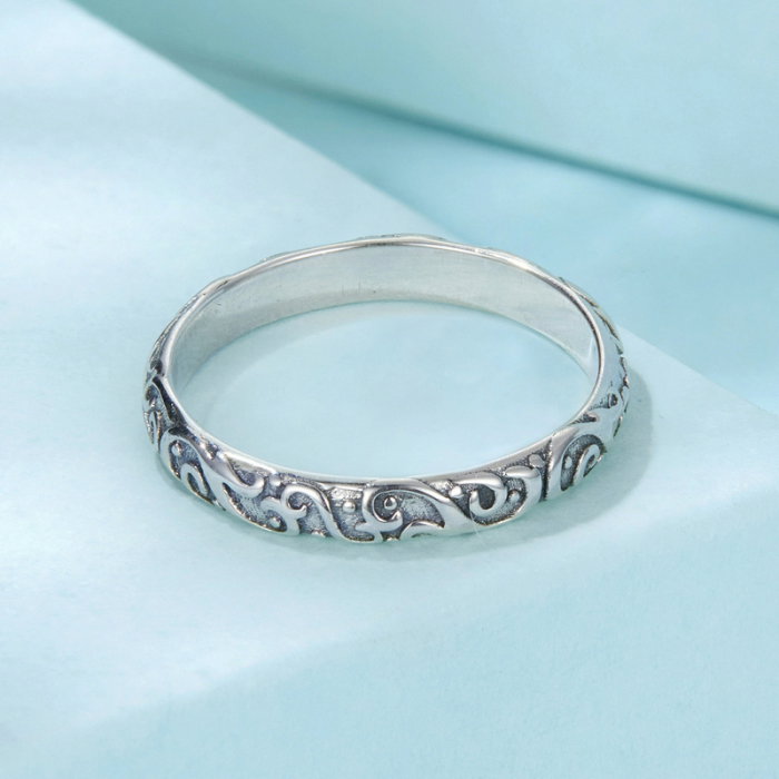 Inel argint floral [7]