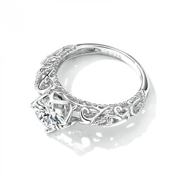 Inel argint floral cu zirconiu [4]