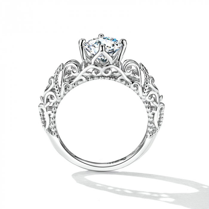 Inel argint floral cu zirconiu [5]