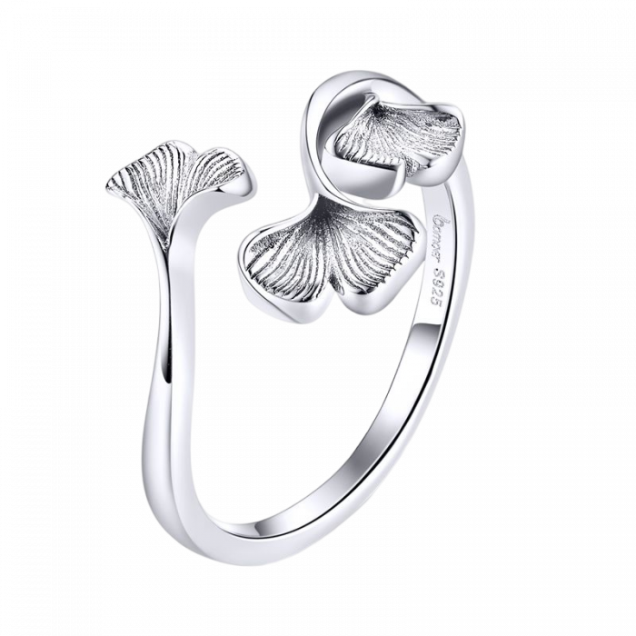 Inel argint Ginkgo Biloba [1]