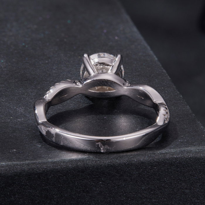 Inel argint impletit cu Moissanit si Zirconii [8]