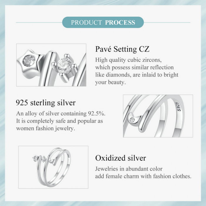 Inel argint inel spiralat cu luna si luceafar [10]