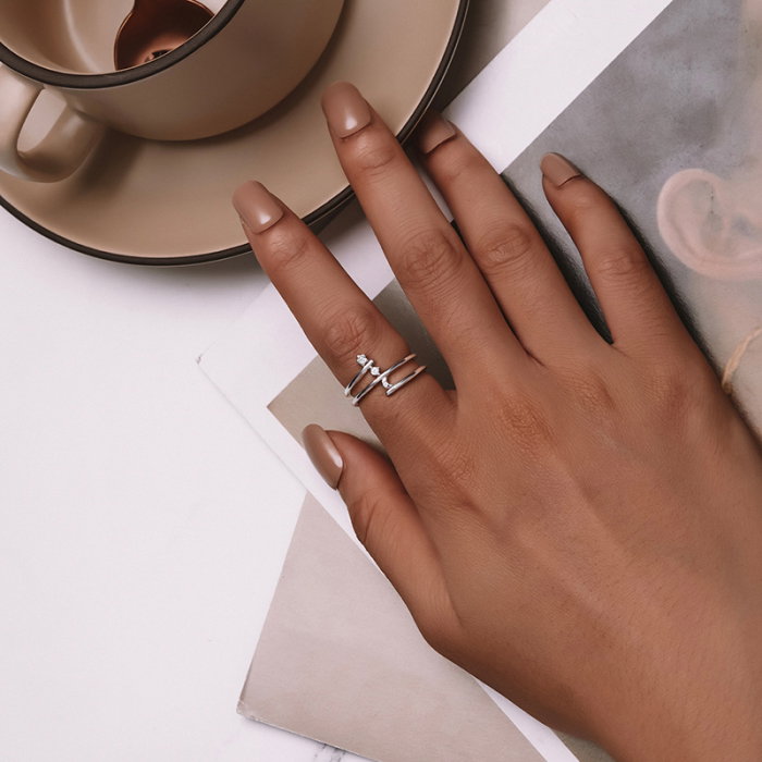 Inel argint inel spiralat cu luna si luceafar [5]