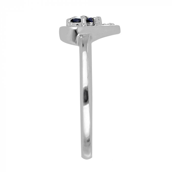 Inel argint inima cu 3 pietre de safir - IVA0106 [3]