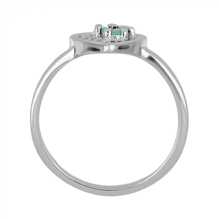 Inel argint inima cu 3 pietre de Smarald (Emerald) - IVA0107 [5]