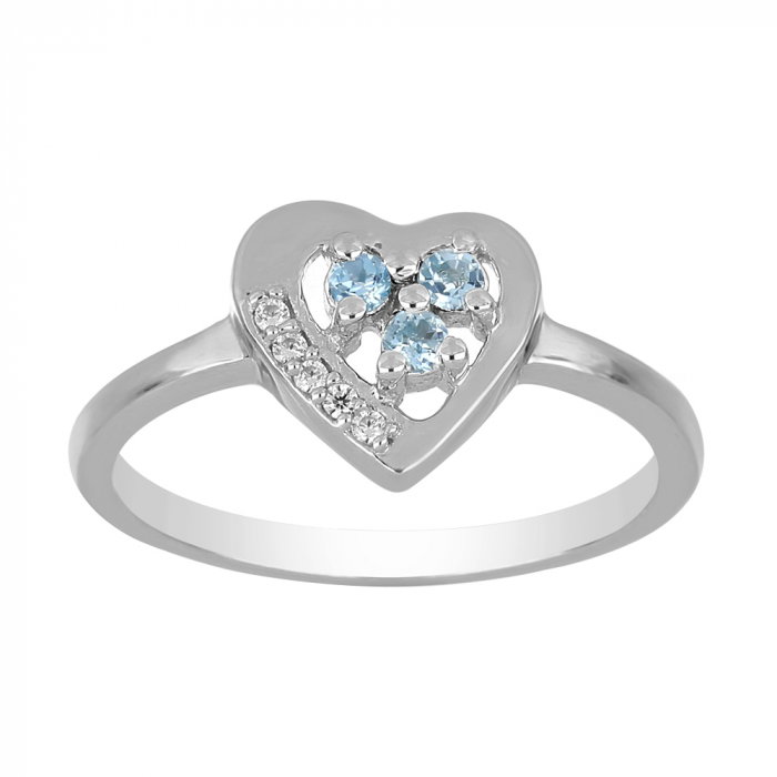 Inel argint inima cu 3 pietre de topaz - IVA0109 [2]