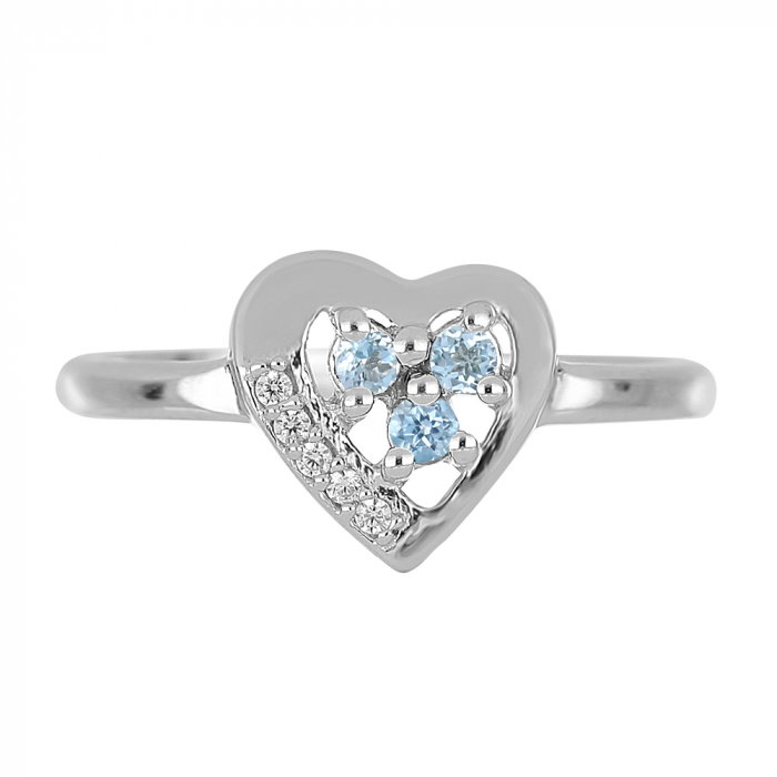 Inel argint inima cu 3 pietre de topaz - IVA0109 [3]