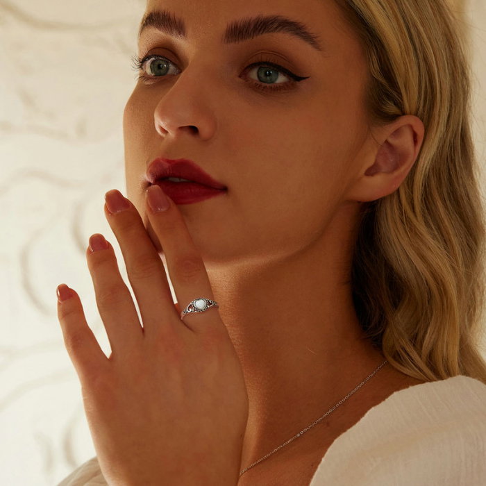 Inel argint inima de opal [2]