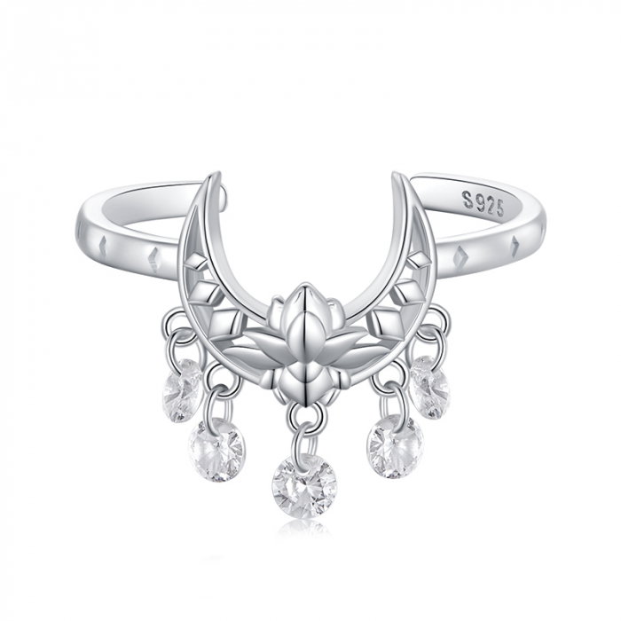 Inel argint lotus si semilunta [1]