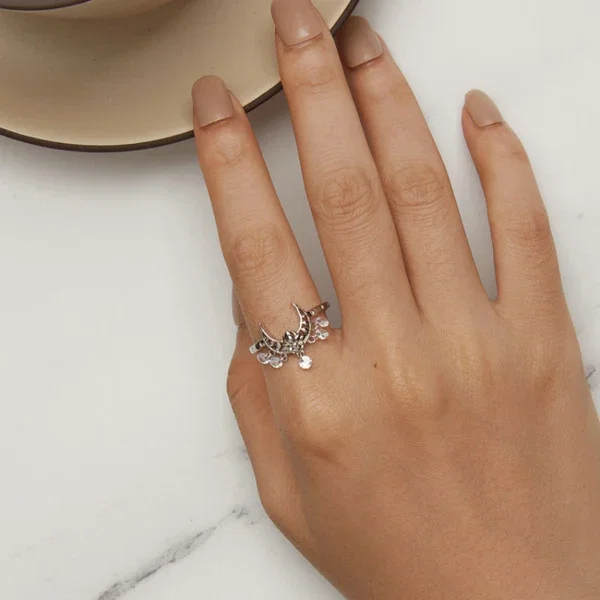 Inel argint lotus si semilunta [6]