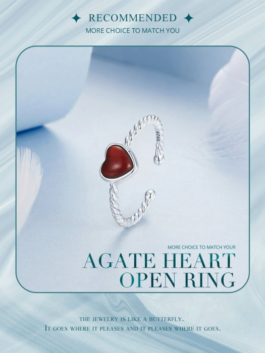 Inel argint Love cu agat [16]