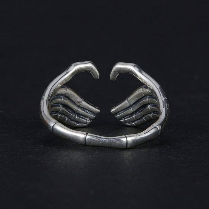 Inel argint mana schelet, reglabil [8]