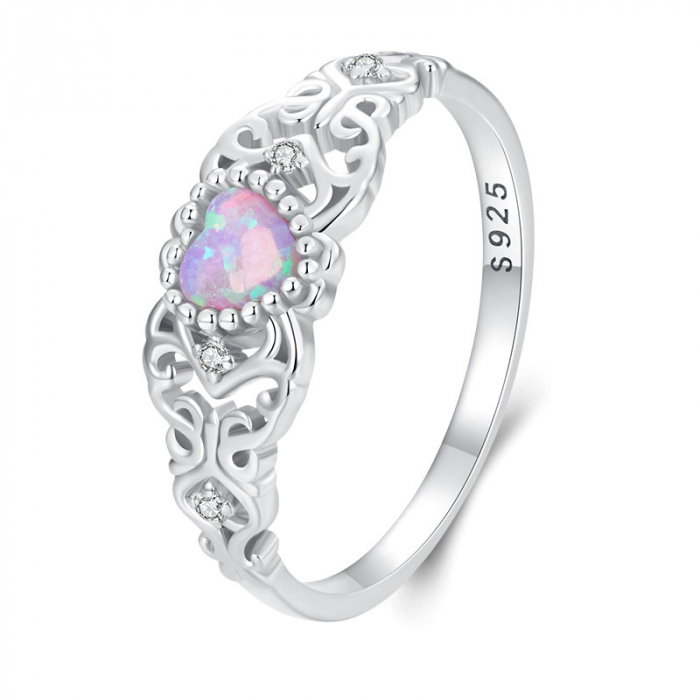 Inel argint opal roz [6]