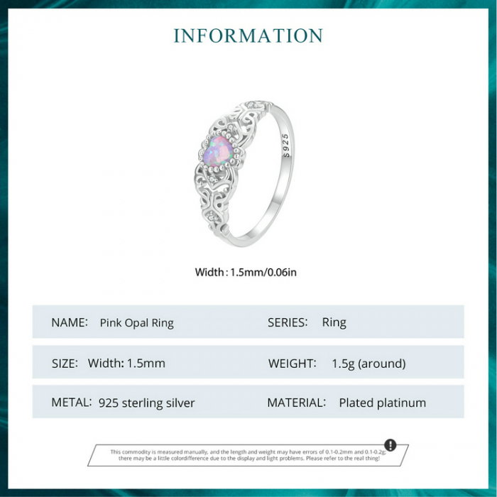 Inel argint opal roz [10]