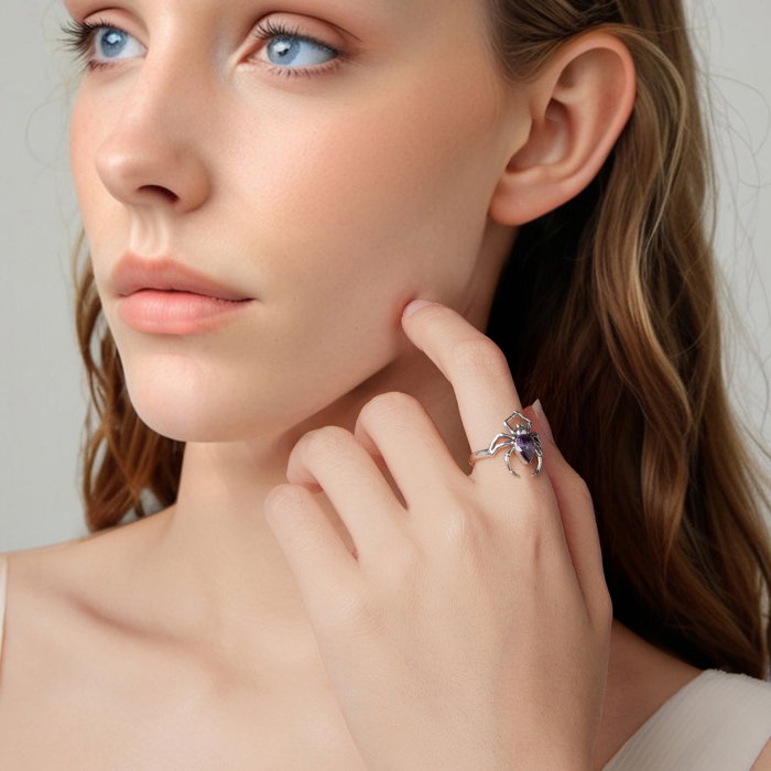 Inel argint paianjen cu Zirconia [4]