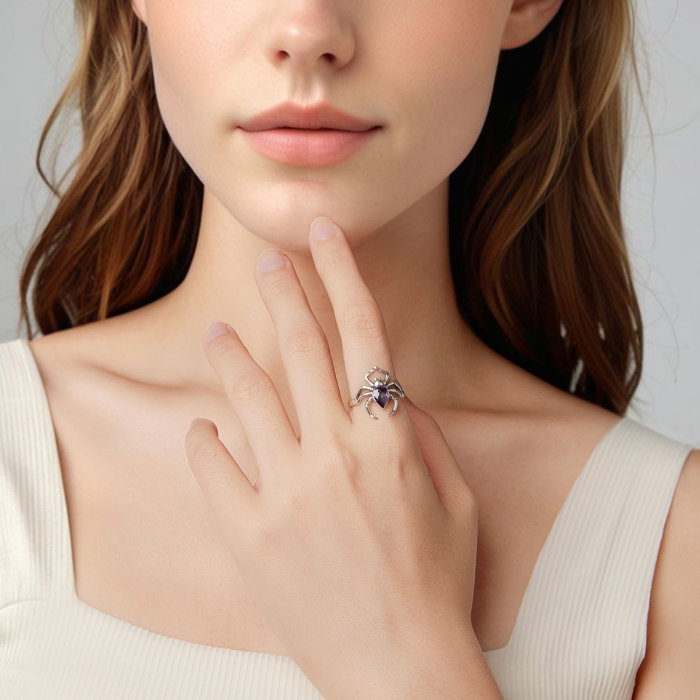 Inel argint paianjen cu Zirconia [2]