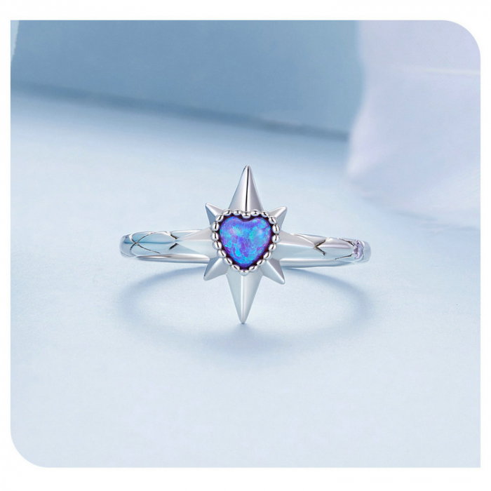 Inel argint pentagrama si inima [13]