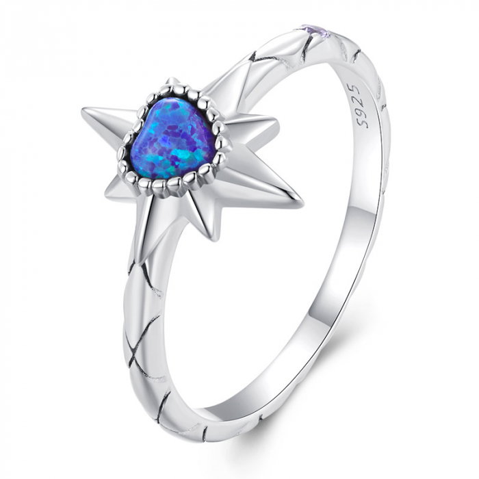 Inel argint pentagrama si inima [14]