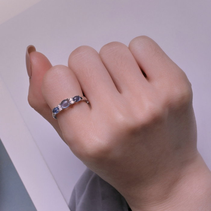 Inel argint pietre albastre [7]