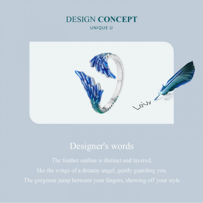 Inel argint reglabil aripi [10]