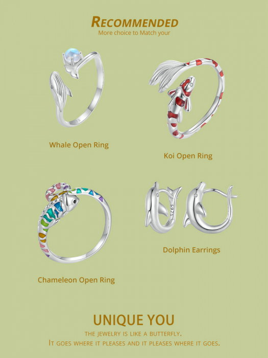 Inel argint reglabil balena [17]