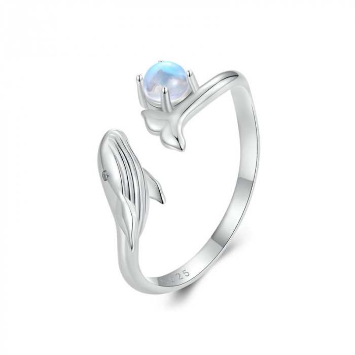 Inel argint reglabil balena [18]