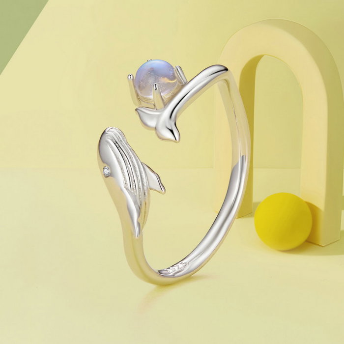 Inel argint reglabil balena [3]