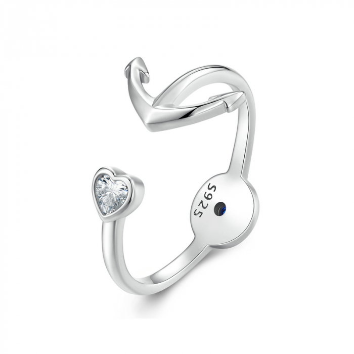 Inel argint reglabil busola si ancora [12]