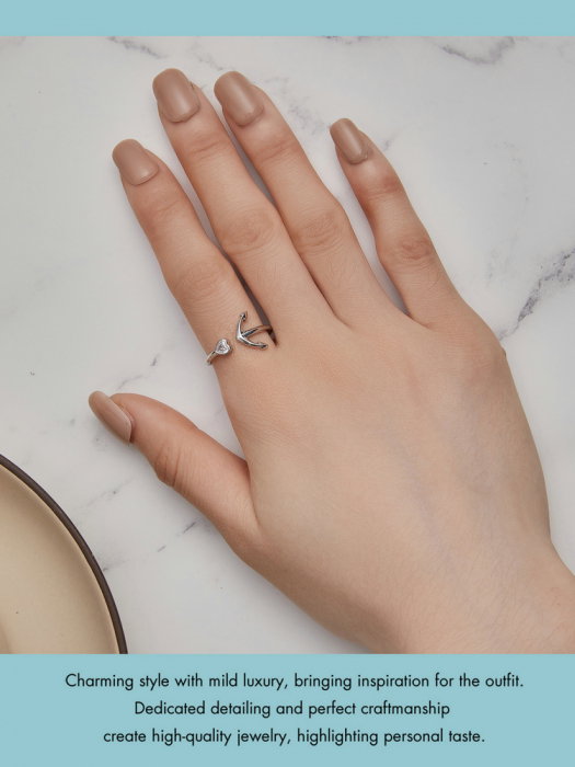 Inel argint reglabil busola si ancora [15]