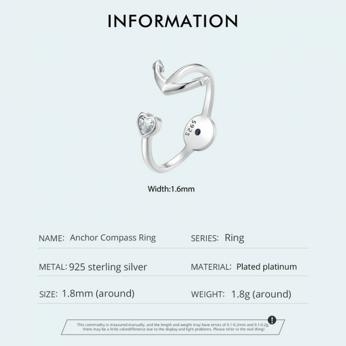 Inel argint reglabil busola si ancora [16]