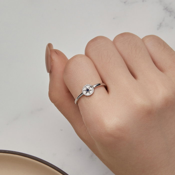 Inel argint reglabil busola si ancora [11]