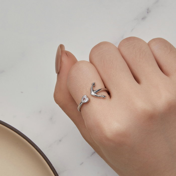 Inel argint reglabil busola si ancora [2]